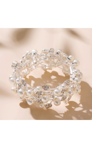 Ladies' Gorgeous Alloy With Irregular Rhinestone Bracelets