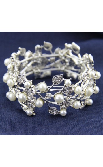 Ladies' Gorgeous Alloy With Irregular Rhinestone Bracelets