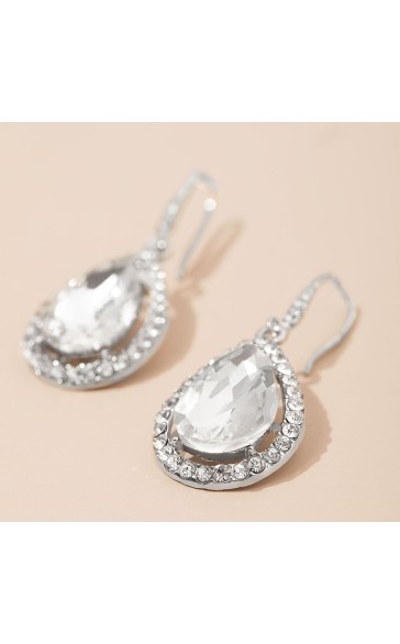 Ladies' Beautiful Alloy With Irregular Cubic Zirconia Earrings