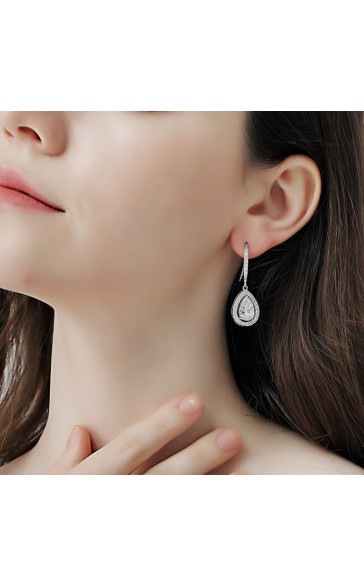 Ladies' Beautiful Alloy With Irregular Cubic Zirconia Earrings