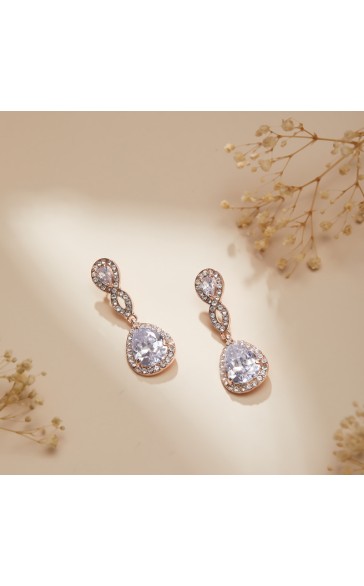 Ladies' Beautiful Alloy With Irregular Cubic Zirconia Earrings