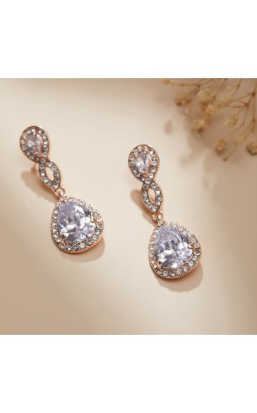 Ladies' Beautiful Alloy With Irregular Cubic Zirconia Earrings