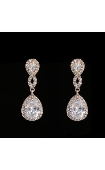 Ladies' Beautiful Alloy With Irregular Cubic Zirconia Earrings