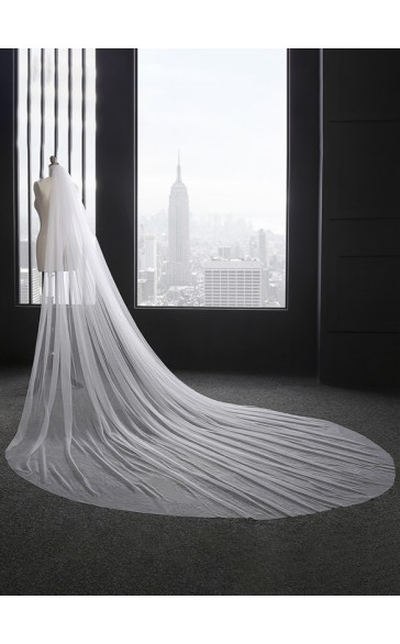 One-tier Cut Edge Cathedral Bridal Veils