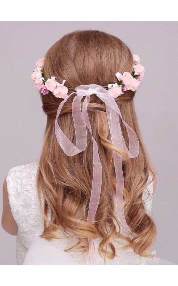 Silk With Ribbon Headbands ( Including Wrist Corsage)