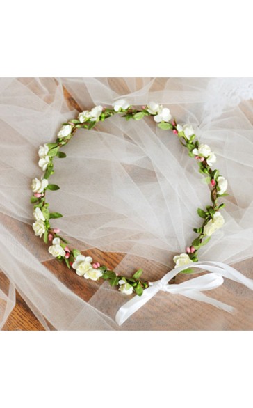 Artificial Silk With Ribbon Flower Headband