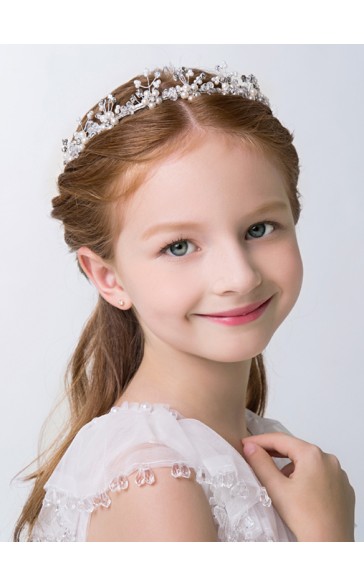 White Alloy Lovely Flower Girl Headbands