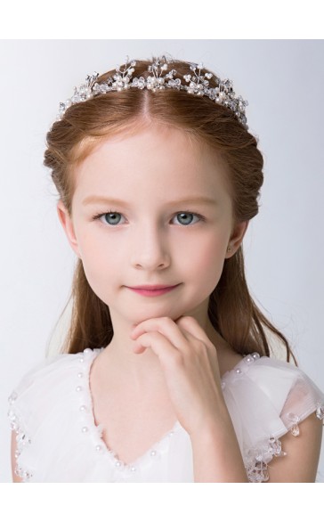 White Alloy Lovely Flower Girl Headbands