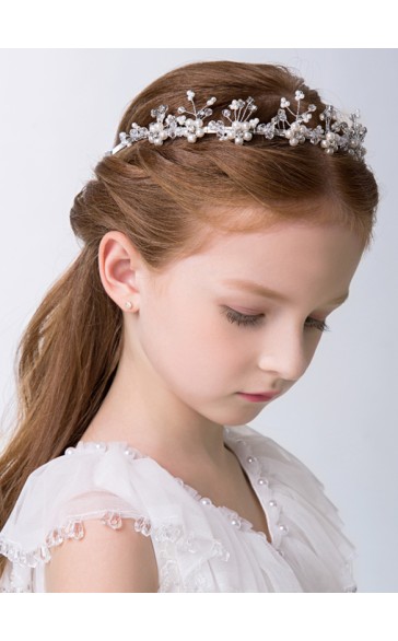 White Alloy Lovely Flower Girl Headbands