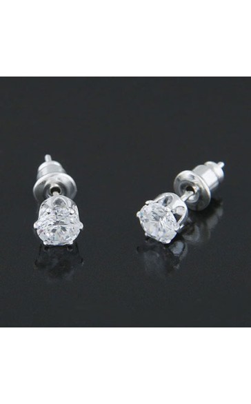 Ladies' Shining Alloy With Irregular Rhinestone Earrings