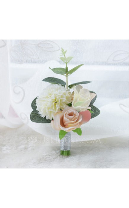 Free-Form Silk Flower Boutonniere (Sold in a single piece) -