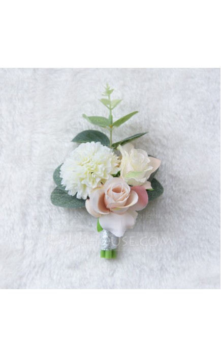 Free-Form Silk Flower Boutonniere (Sold in a single piece) -