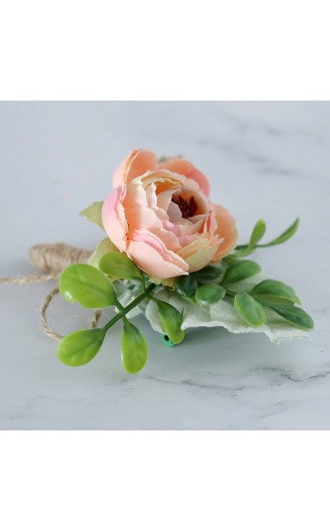 Free-Form Silk Flower Wrist Corsage/Boutonniere/Wedding Bouquet sets -