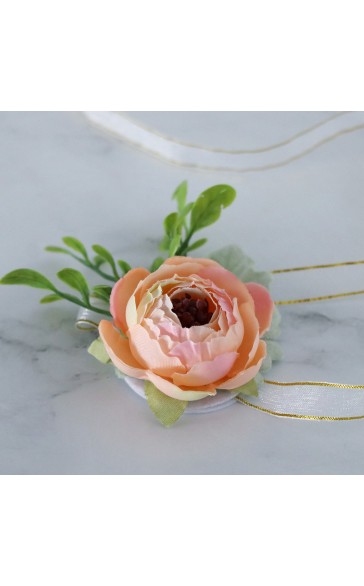 Free-Form Silk Flower Wrist Corsage/Boutonniere/Wedding Bouquet sets -