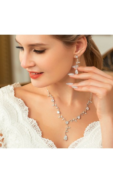 Ladies' Elegant Alloy With Irregular Cubic Zirconia Jewelry Sets