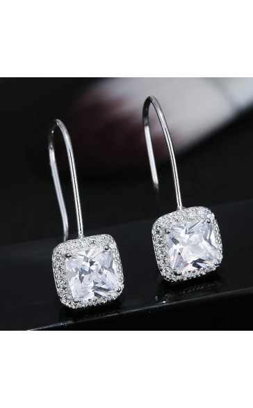 Unique Alloy With Irregular Cubic Zirconia Earrings