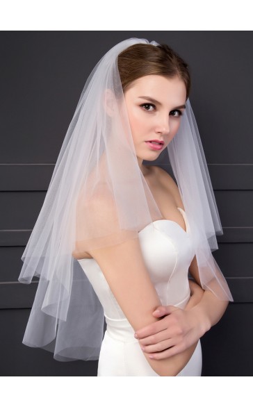 Two-tier Cut Edge Elbow Bridal Veils