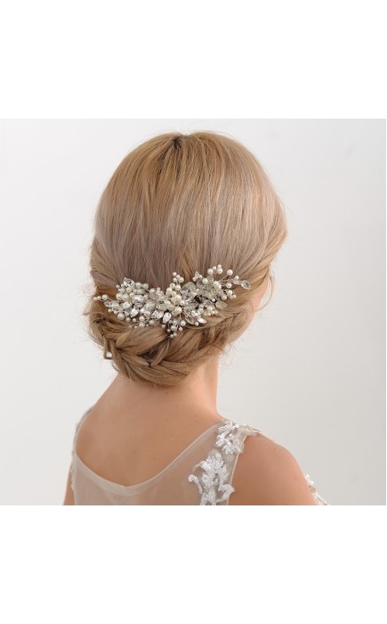 Combs & Barrettes/Headpiece Amazing With Venetian Pearl (Sold in single piece)