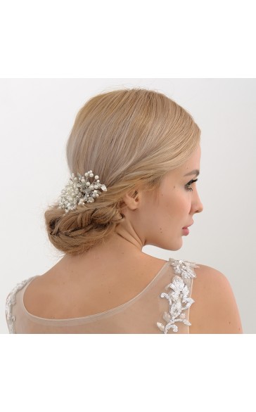 Combs & Barrettes/Headpiece Amazing With Venetian Pearl (Sold in single piece)