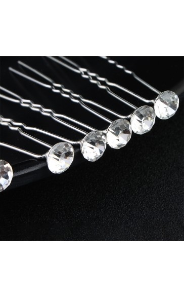 Hairpins/Headpiece Gorgeous With Crystal (Set of 6)