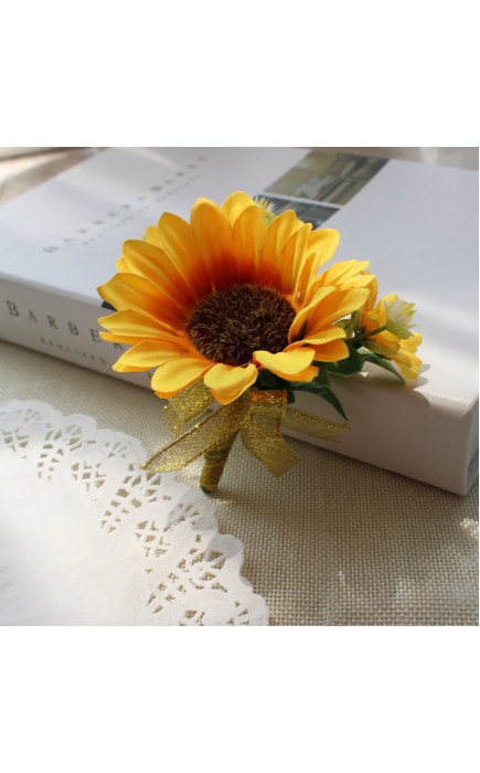 Free-Form Silk Flower Boutonniere (Sold in a single piece) -