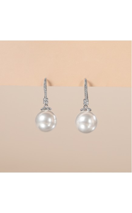 Ladies' Elegant Alloy Rhinestone Earrings