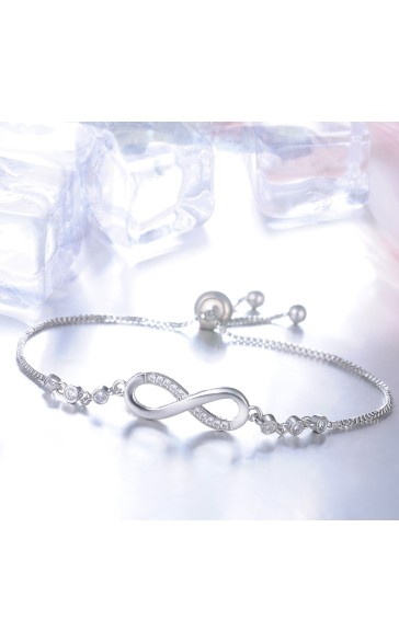 Ladies' Nice Alloy With Irregular Cubic Zirconia Bracelets