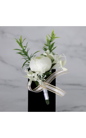 Gorgeous Free-Form Silk Flower Boutonniere (Sold in a single piece) -