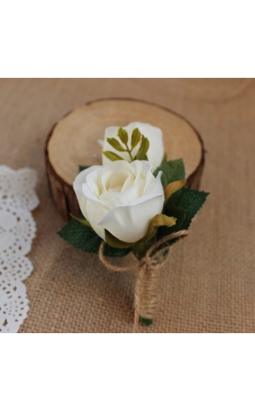 Free-Form Silk Flower Boutonniere (Sold in a single piece) - Boutonniere