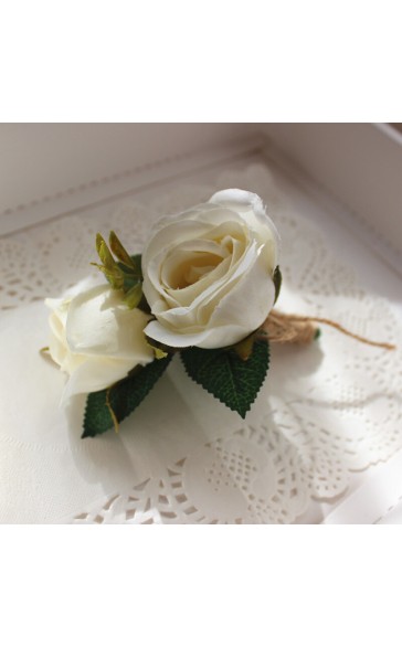 Free-Form Silk Flower Boutonniere (Sold in a single piece) - Boutonniere