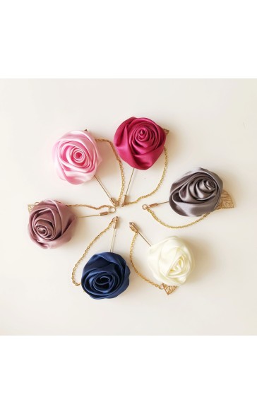 Romantic Free-Form Satin Boutonniere (Sold in a single piece) -