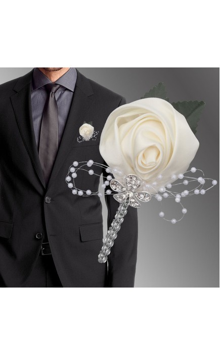 Classic Free-Form Satin Boutonniere (Sold in a single piece) -