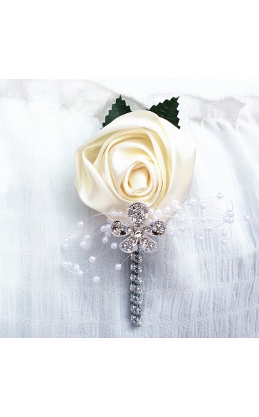 Classic Free-Form Satin Boutonniere (Sold in a single piece) -