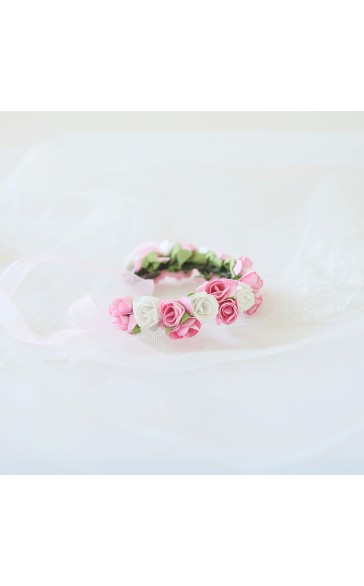 Free-Form Silk Flower Wrist Corsage (Sold in a single piece) -