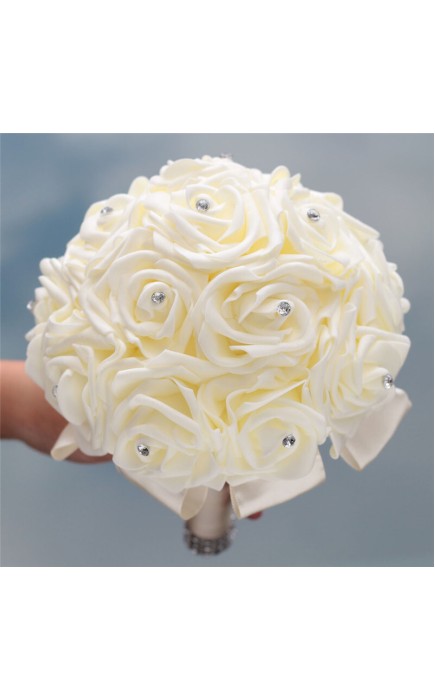 Round Foam Bridal Bouquets (Sold in a single piece) - Bridal Bouquets