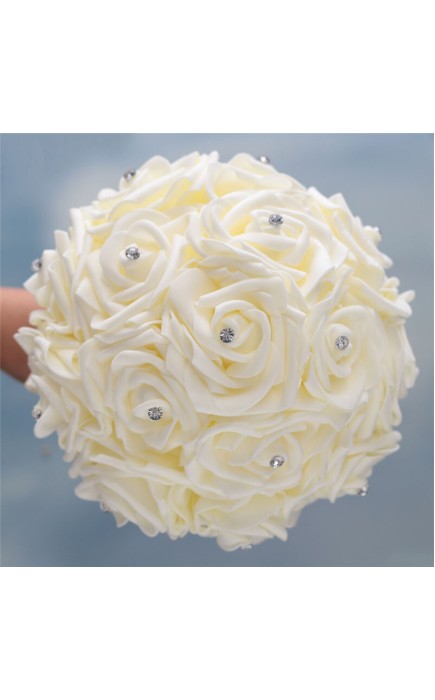 Round Foam Bridal Bouquets (Sold in a single piece) - Bridal Bouquets