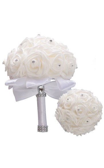 Round Foam Bridal Bouquets (Sold in a single piece) - Bridal Bouquets