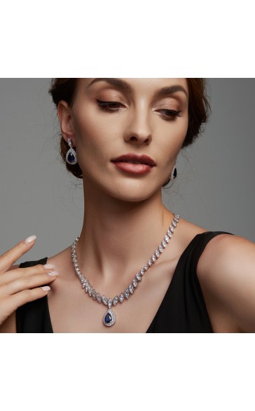 Ladies' Classic Alloy With Irregular Cubic Zirconia Jewelry Sets