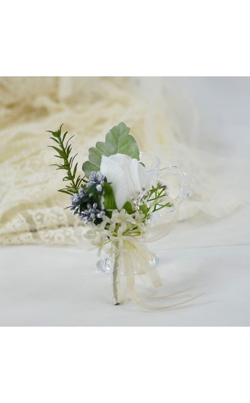 Free-Form Silk Flower Boutonniere (Sold in a single piece) -