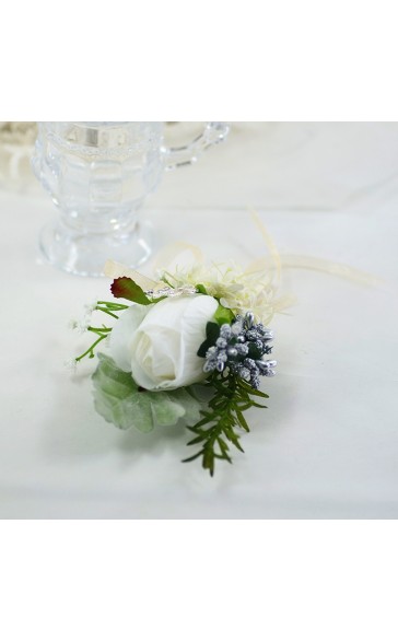 Free-Form Silk Flower Boutonniere (Sold in a single piece) -