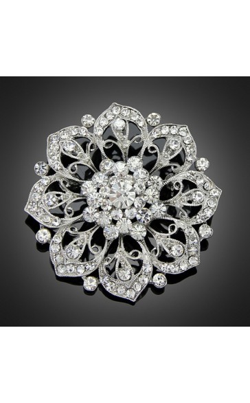 Ladies' Fancy Alloy With Irregular Rhinestone Brooch