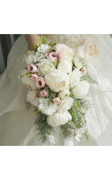 Cascade Silk Flower Bridal Bouquets -