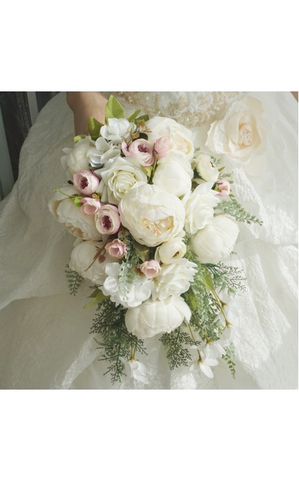 Cascade Silk Flower Bridal Bouquets -