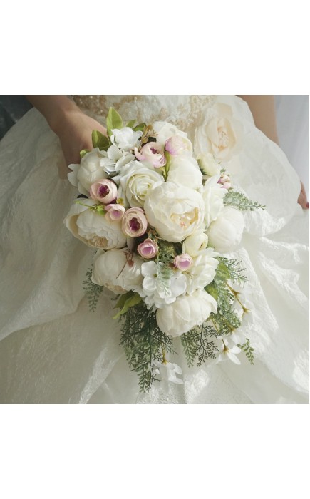 Cascade Silk Flower Bridal Bouquets -