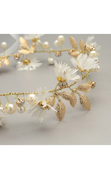 Alloy/Crystal With Flower Headbands (Sold in a single piece)