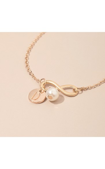 Elegant Alloy With Irregular Pearl Initial Bracelets Bracelets