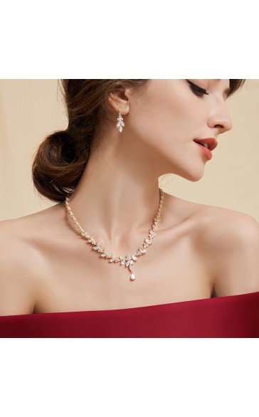 Ladies' Elegant Alloy With Irregular Cubic Zirconia Jewelry Sets