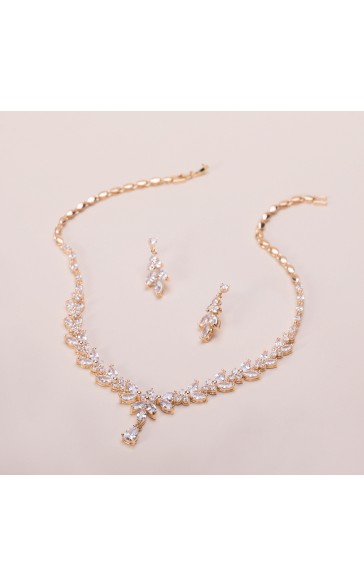 Ladies' Elegant Alloy With Irregular Cubic Zirconia Jewelry Sets