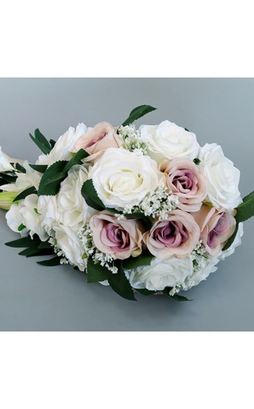 Simple And Elegant Cascade Silk Flower Bridal Bouquets - Bridal Bouquets