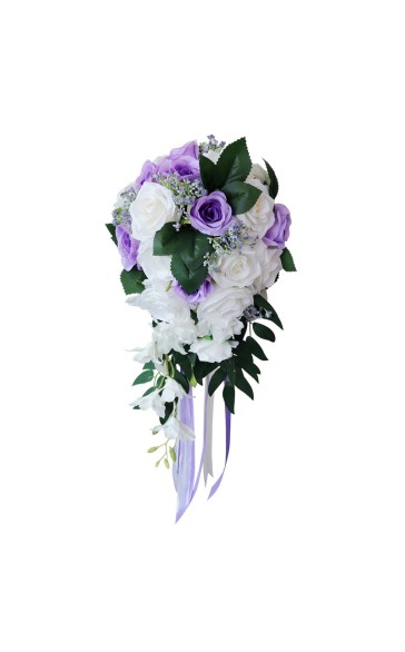 Simple And Elegant Cascade Silk Flower Bridal Bouquets - Bridal Bouquets